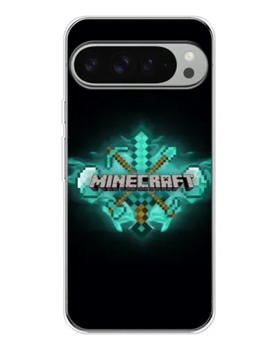 Чехол для Google Pixel 9 Pro XL с картинкой «Minecraft Diamond лого»