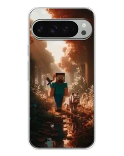 Чехол для Google Pixel 9 Pro XL с картинкой «Стив в лесу»