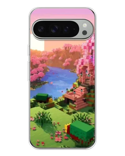 Чехол для Google Pixel 9 Pro XL с картинкой «Розовое дерево Minecraft»