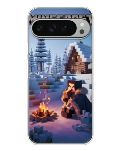 Чехол для Google Pixel 9 Pro XL с картинкой «Зимний Minecraft»