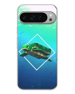 Чехол для Google Pixel 9 Pro XL с картинкой «Черепаха Minecraft»