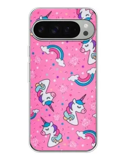 Чехол для Google Pixel 9 Pro XL с картинкой «Unicorn паттерн розовый»