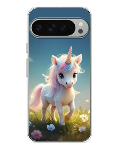 Чехол для Google Pixel 9 Pro XL с картинкой «Единорог на поляне»