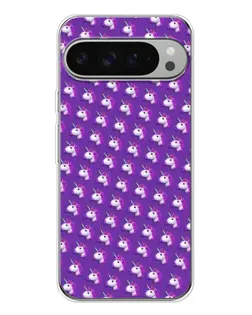 Чехол для Google Pixel 9 Pro XL с картинкой «Единороги на фиолетовом»