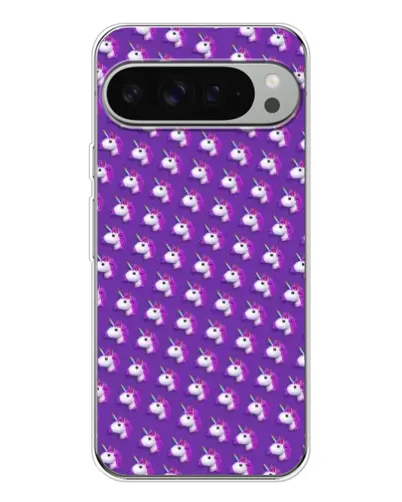 Чехол для Google Pixel 9 Pro XL с картинкой «Единороги на фиолетовом»