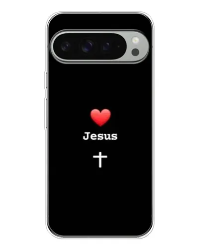 Чехол для Google Pixel 9 Pro XL с картинкой «Сердце - Jesus»