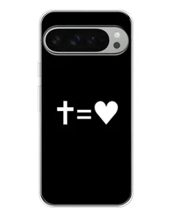 Чехол для Google Pixel 9 Pro XL с картинкой «Крест и Сердце»