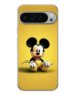 Чехол для Google Pixel 9 Pro XL с картинкой «Микки на желтом»