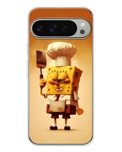 Чехол для Google Pixel 9 Pro XL с картинкой «Губка Боб повар»
