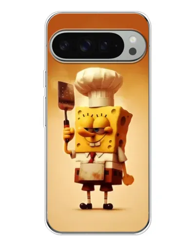 Чехол для Google Pixel 9 Pro XL с картинкой «Губка Боб повар»