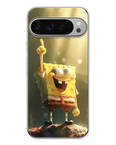 Чехол для Google Pixel 9 Pro XL с картинкой «Сияющий Спанч Боб»