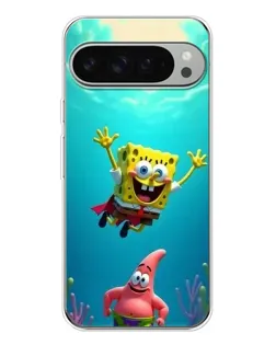 Чехол для Google Pixel 9 Pro XL с картинкой «Спанч Боб под водой»