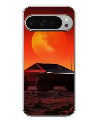 Чехол для Google Pixel 9 Pro XL с картинкой «Cybertruck на Марсе»
