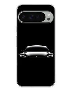 Чехол для Google Pixel 9 Pro XL с картинкой «Фары Tesla Night»