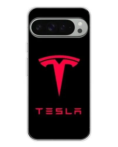 Чехол для Google Pixel 9 Pro XL с картинкой «Tesla Red Logo»