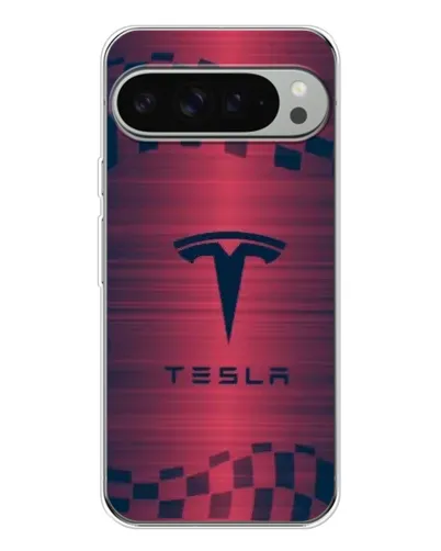 Чехол для Google Pixel 9 Pro XL с картинкой «Тесла красный карбон»