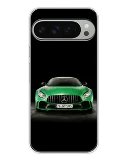 Чехол для Google Pixel 9 Pro XL с картинкой «Mercedes — неоновый лого»
