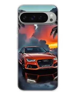 Чехол для Google Pixel 9 Pro XL с картинкой «Audi — закат»