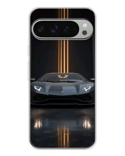 Чехол для Google Pixel 9 Pro XL с картинкой «Lamborghini золотые линии»