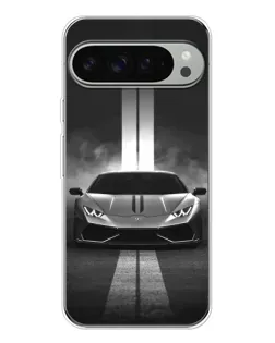 Чехол для Google Pixel 9 Pro XL с картинкой «Lamborghini симметрия дорог»