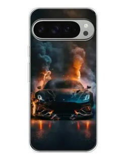 Чехол для Google Pixel 9 Pro XL с картинкой «Lamborghini дымная эстетика»