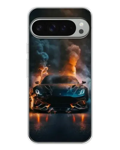 Чехол для Google Pixel 9 Pro XL с картинкой «Lamborghini дымная эстетика»