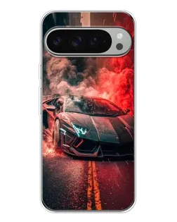 Чехол для Google Pixel 9 Pro XL с картинкой «Lamborghini красный дым»