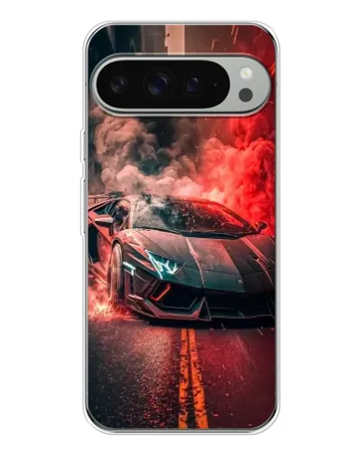 Чехол для Google Pixel 9 Pro XL с картинкой «Lamborghini красный дым»