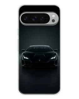 Чехол для Google Pixel 9 Pro XL с картинкой «Черный Lamborghini Aventador»