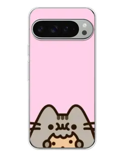 Чехол для Google Pixel 9 Pro XL с картинкой «Pusheen и печенье»