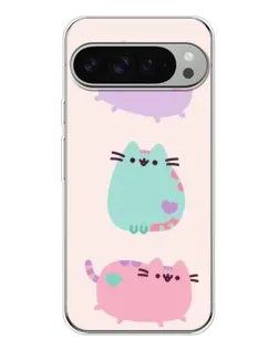 Чехол для Google Pixel 9 Pro XL с картинкой «Pusheen трио»