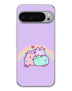 Чехол для Google Pixel 9 Pro XL с картинкой «Радужные Пушины»