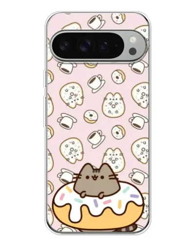 Чехол для Google Pixel 9 Pro XL с картинкой «Пушин на пончике»