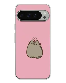 Чехол для Google Pixel 9 Pro XL с картинкой «Pusheen сердце»