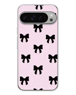 Чехол для Google Pixel 9 Pro XL с картинкой «Черные банты Coquette»