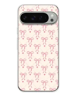 Чехол для Google Pixel 9 Pro XL с картинкой «Розовые бантики Coquette»