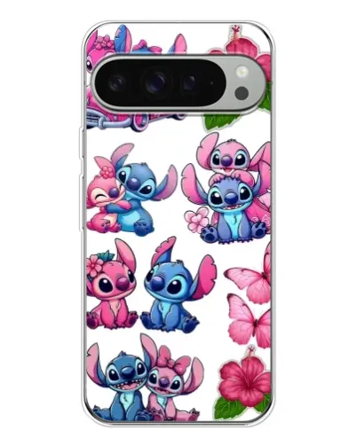 Чехол для Google Pixel 9 Pro XL с картинкой «Стикеры Stitch и Angel»
