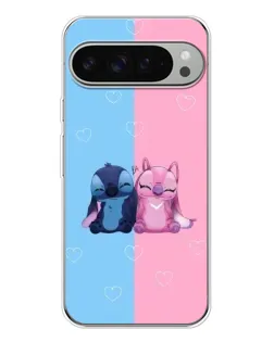 Чехол для Google Pixel 9 Pro XL с картинкой «Stitch и Angel Love»