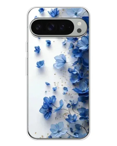 Чехол для Google Pixel 9 Pro XL с картинкой «Голубой цветочный каскад»