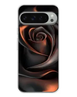 Чохол для Google Pixel 9 Pro XL з картинкою «Шовкова чорна троянда»