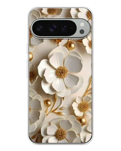 Чехол для Google Pixel 9 Pro XL с картинкой «Белие бумажние  цвети»