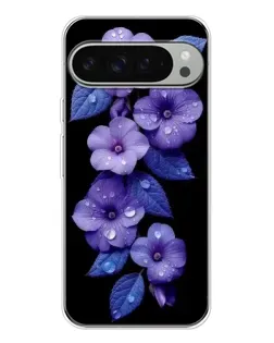 Чехол для Google Pixel 9 Pro XL с картинкой «Фиолетовые цветы с росою»