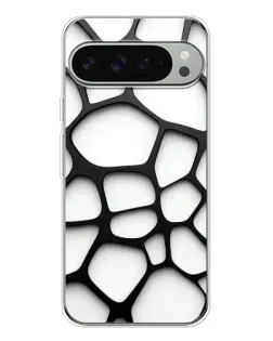 Чехол для Google Pixel 9 Pro XL с картинкой «Белая объемная сетка»