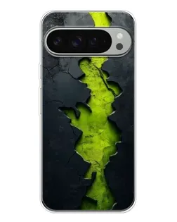 Чехол для Google Pixel 9 Pro XL с картинкой «Салатовый разлом скалы»