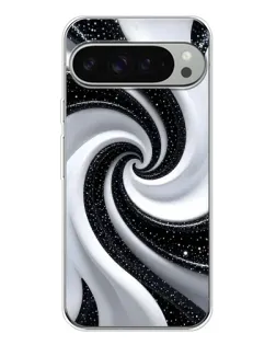 Чехол для Google Pixel 9 Pro XL с картинкой «Черно-белая спираль»
