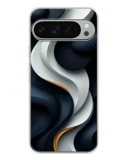 Чехол для Google Pixel 9 Pro XL с картинкой «Объемные черно-белые ленты»
