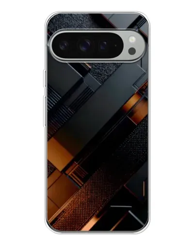 Чехол для Google Pixel 9 Pro XL с картинкой «Черные геометрические блоки»
