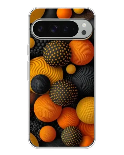Чехол для Google Pixel 9 Pro XL с картинкой «Объемные оранжевые сферы»