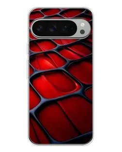 Чехол для Google Pixel 9 Pro XL с картинкой «Красная глянцевая сетка»