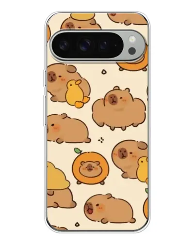 Чехол для Google Pixel 9 Pro XL с картинкой «Капибары с апельсинами»